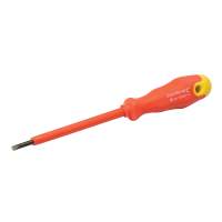 Soft-grip slotted screwdriver, 3x100 mm
