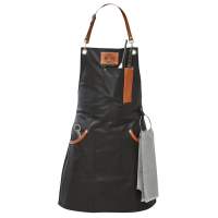 GEFU BBQ apron waxed cotton/cowhide leather