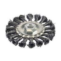 Steel wire disc brush, knotted, 100 mm