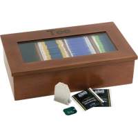 APS tea box wood 33.5 x 9 x 20cm reddish brown