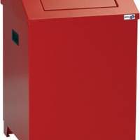 Cleaning wool box red 680x400x400mm with swinging lid and foldable handles