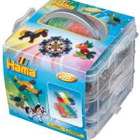 HAMA small storage box with 6,000 beads and 3 pegboards