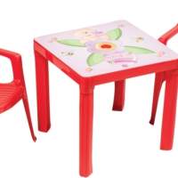 Children's chair red with print