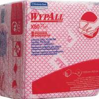 Wipes WYPALL X80 19127, red, 1-ply, quarter-fold, 8 bags of 30 wipes