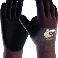 Gloves MaxiDry 56-425 size 9 purple/black nitrile EN 388 cat.II, 12 pairs