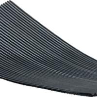 Corrugated rubber pad W.500xD.500mm black
