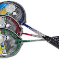 Badminton set with 2 rackets and 1 ball, 1 piece