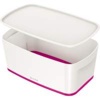Leitz storage box with lid MyBox small 5l white/pink