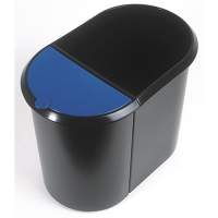 helit wastepaper basket Duo-System H6103993 29l oval plastic black/blue