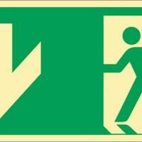 Emergency exit sign 297x148mm landscape/with figure plastic ASR A1.3 DIN EN ISO 7010