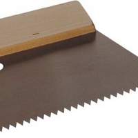 Putty application spatula fine B.180mm with wooden handle