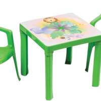 Children's chair green with print